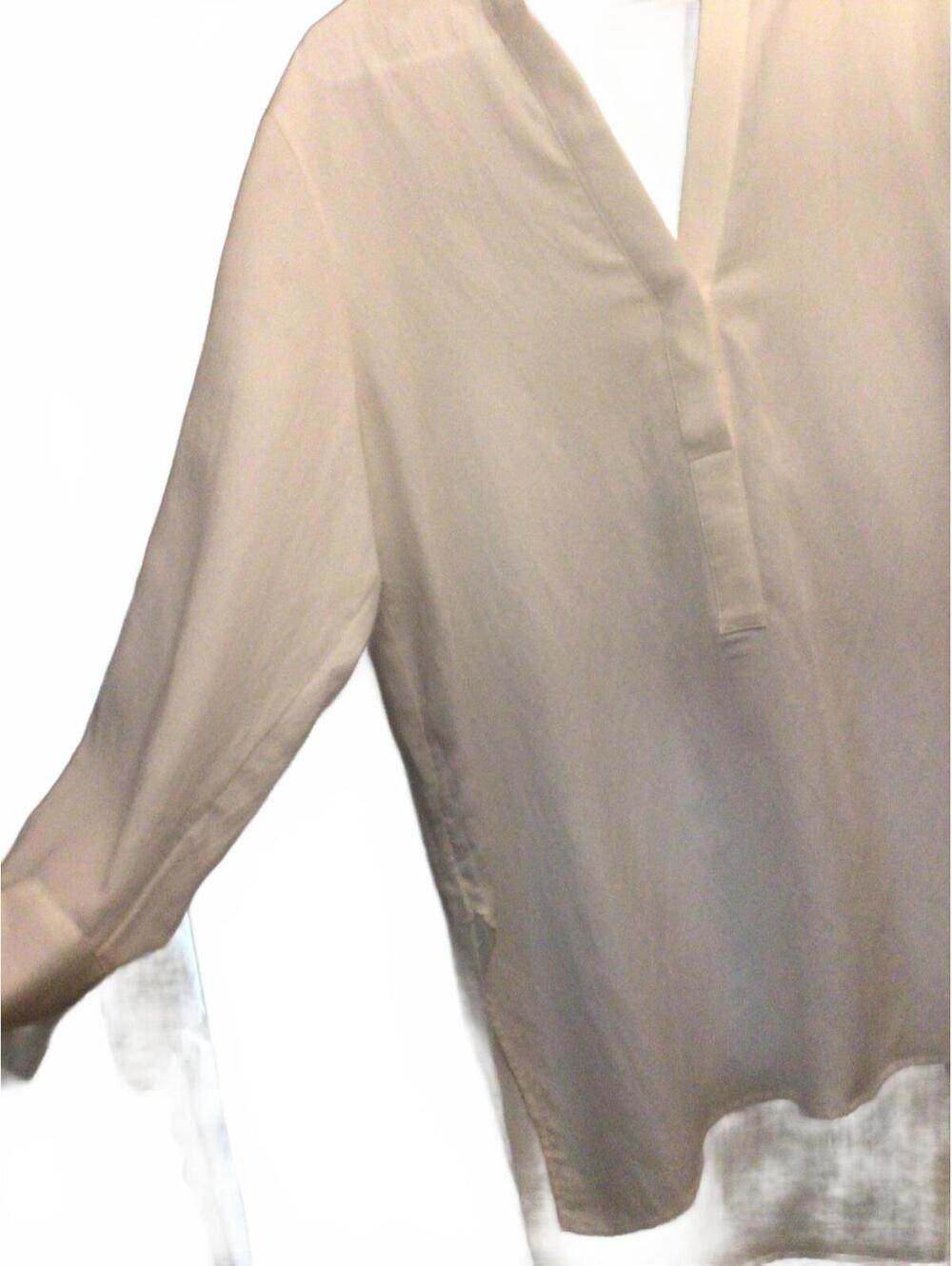 Zara Deep V White Long Sleeve Tunic Size Large - Picture 5 of 11